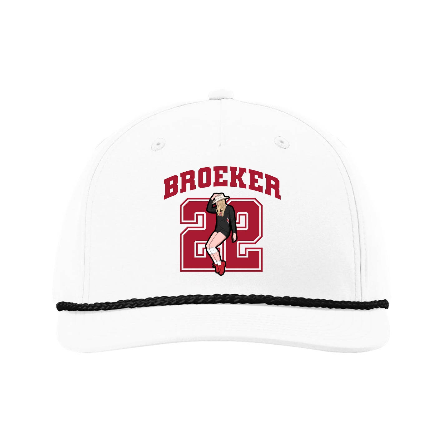 Five-Panel Classic Rope Cap — Number in White