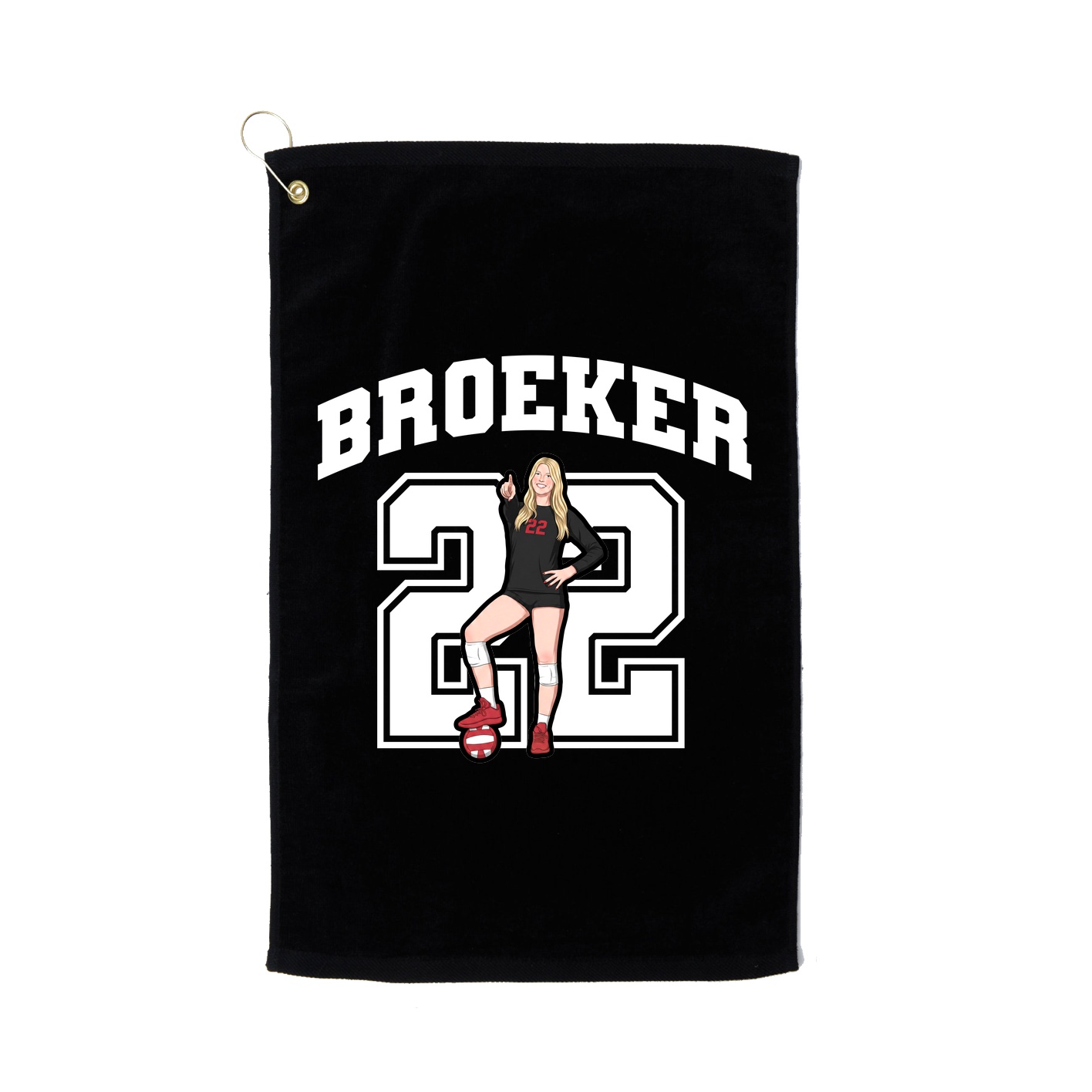 Golf Towel — Number in Black