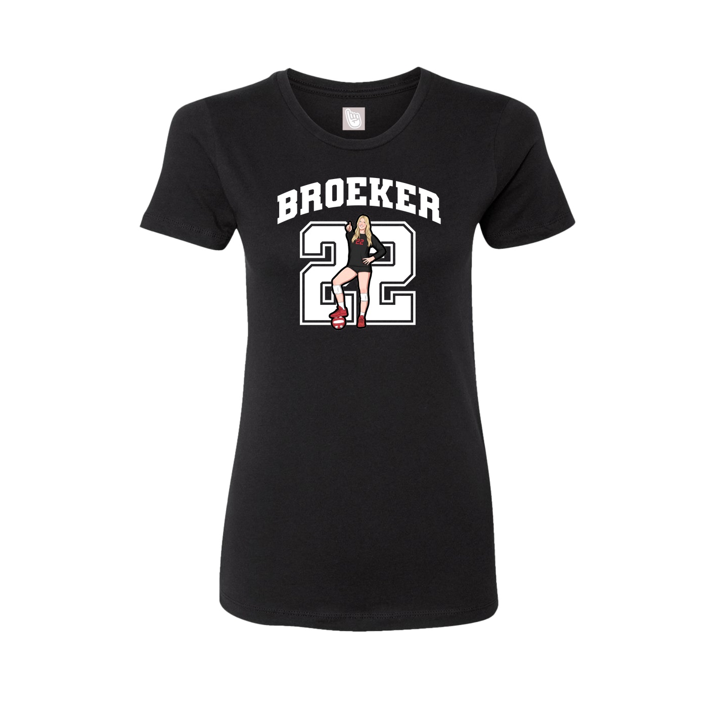 Fitted Women's Tee — Number in Black