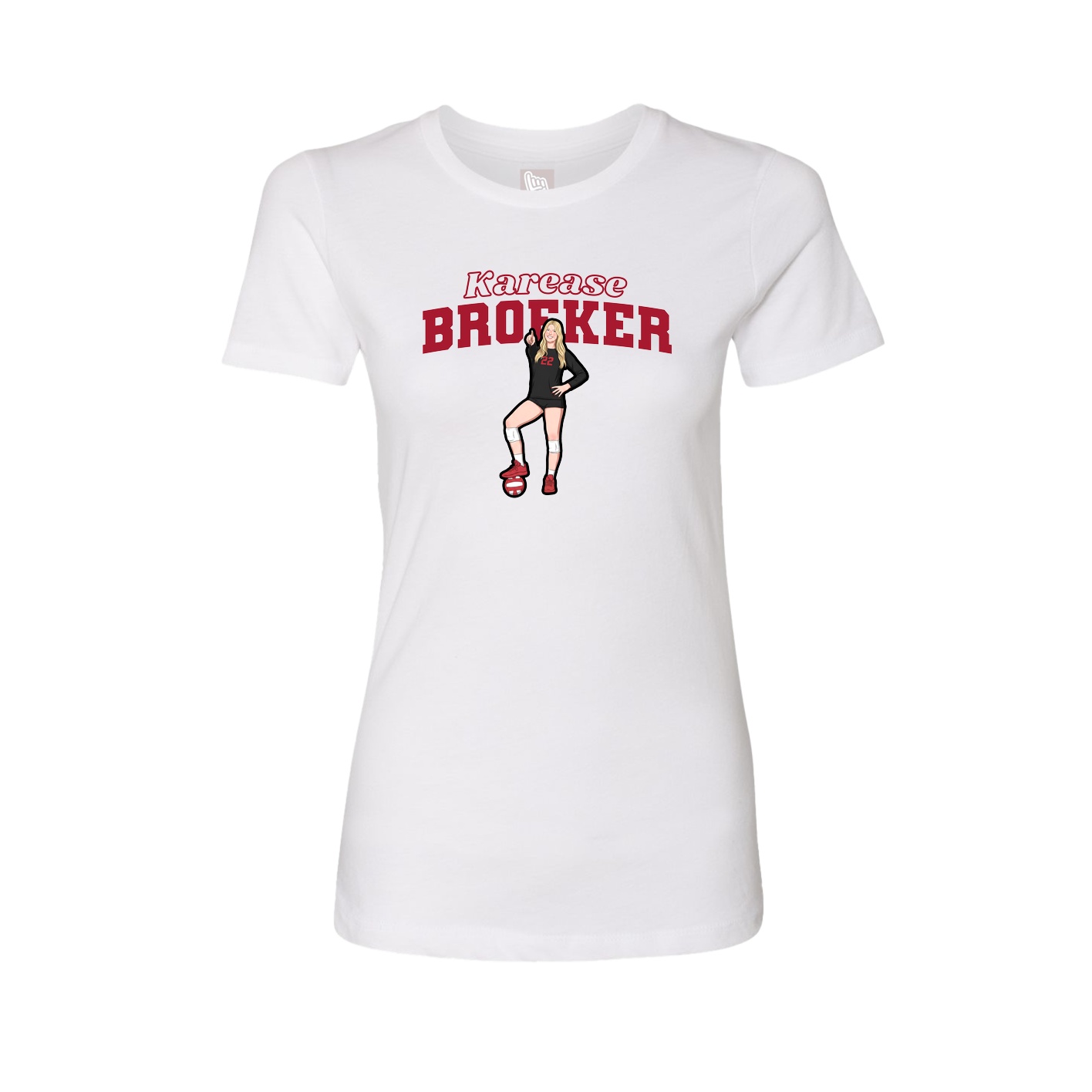 Fitted Women's Tee — Name Arch in White