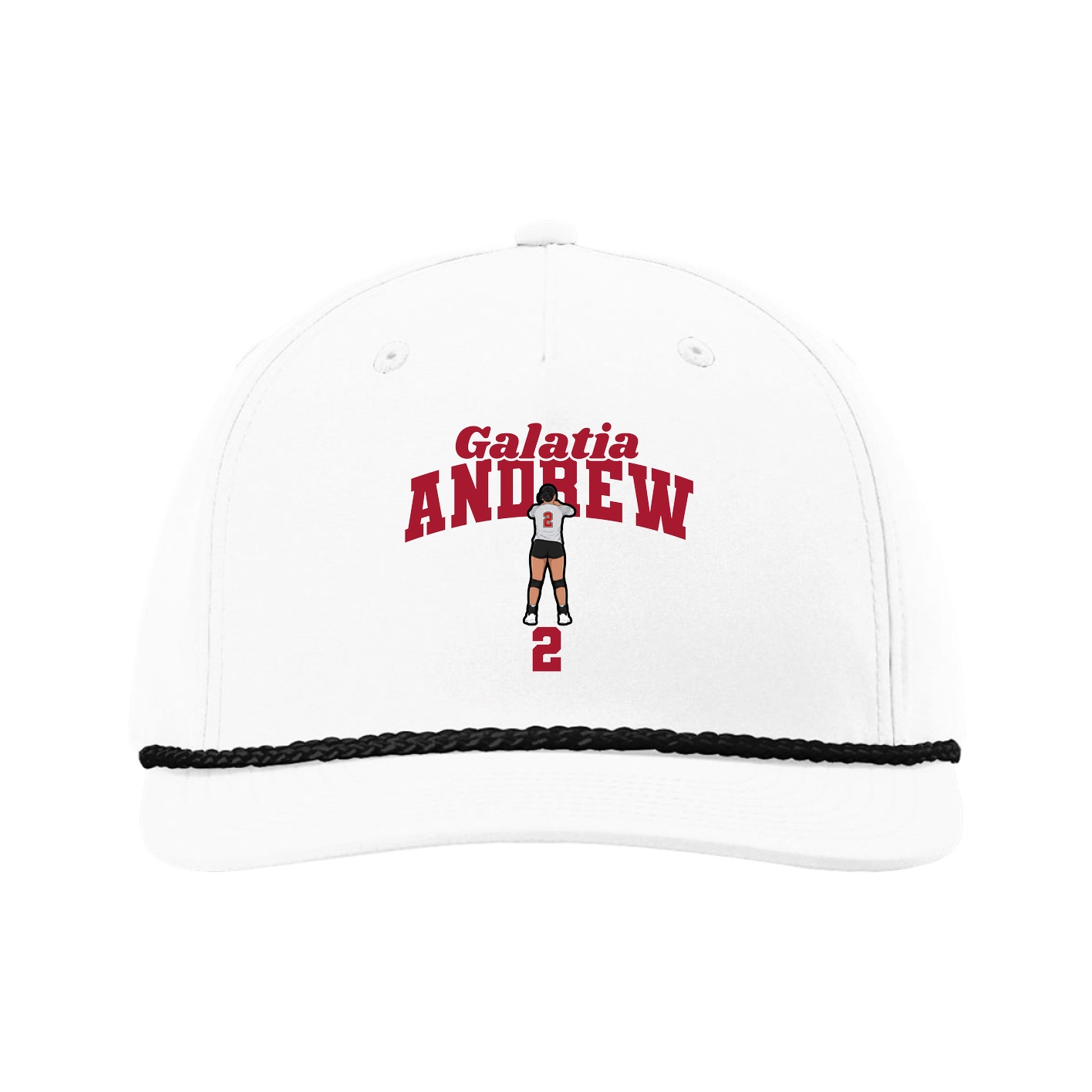 Five-Panel Classic Rope Cap — Signature Arch in White