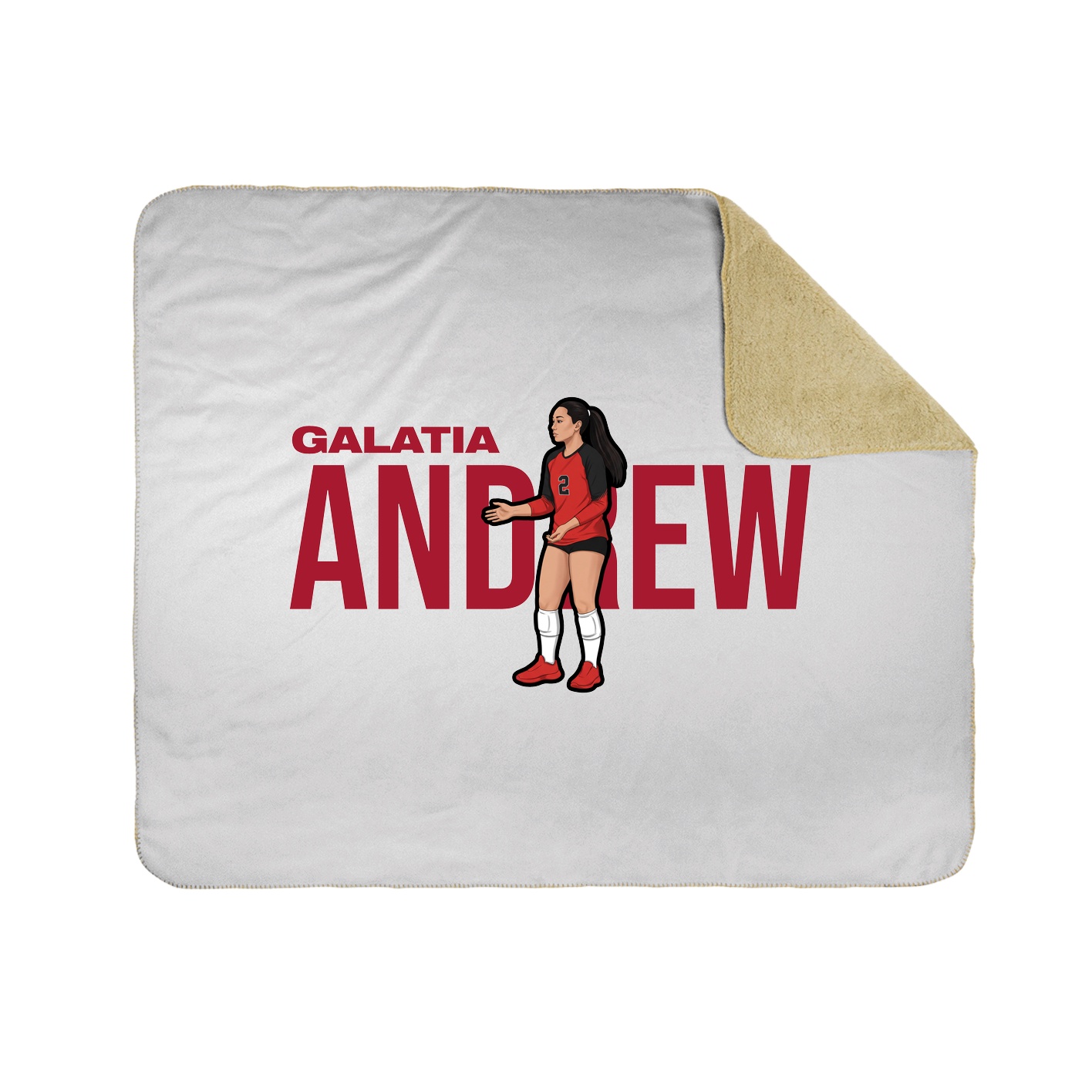 Throw Blanket — Player Name in White