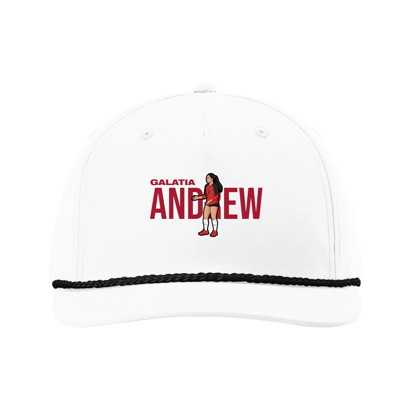 Five-Panel Classic Rope Cap — Player Name in White