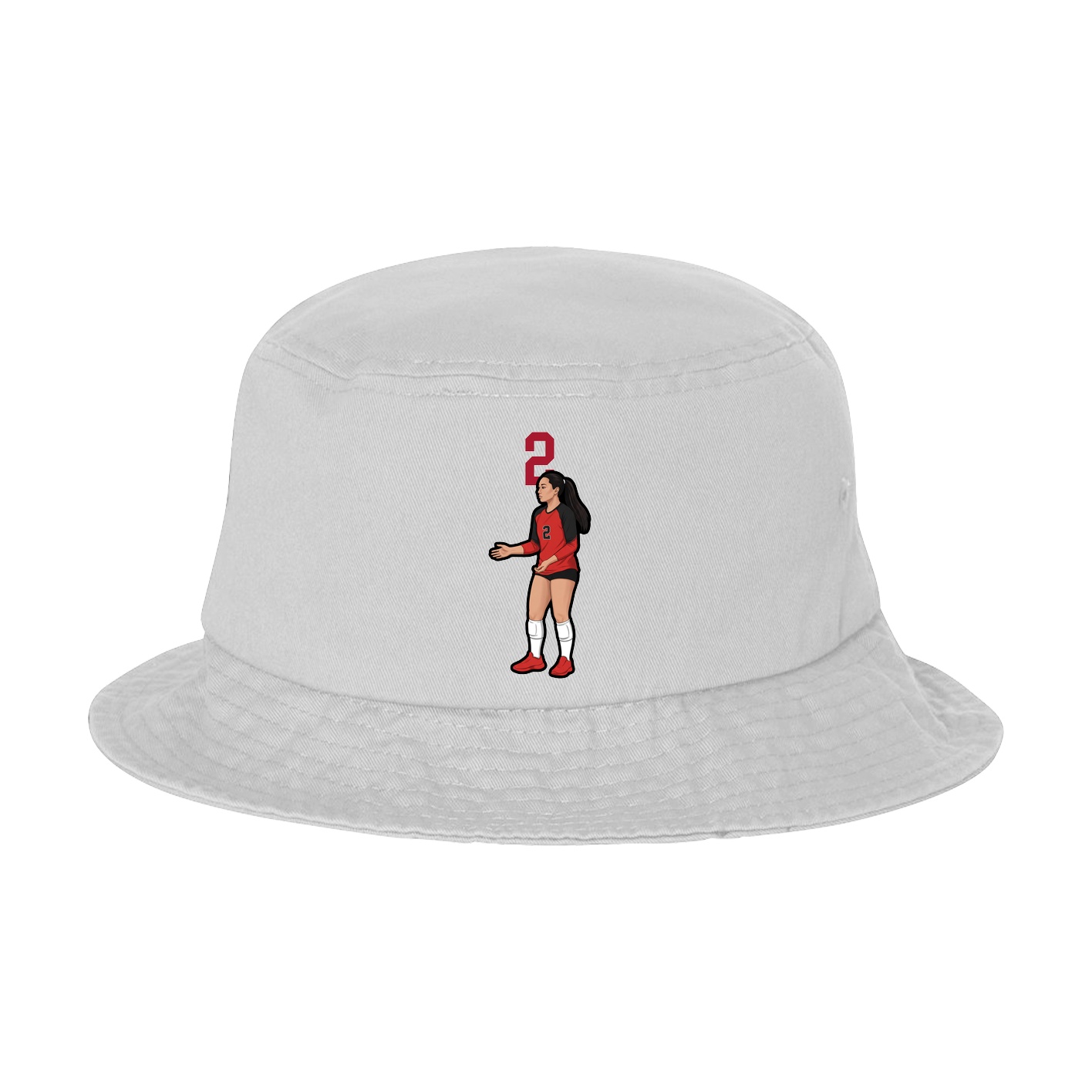 Bucket Cap — Number Top in White