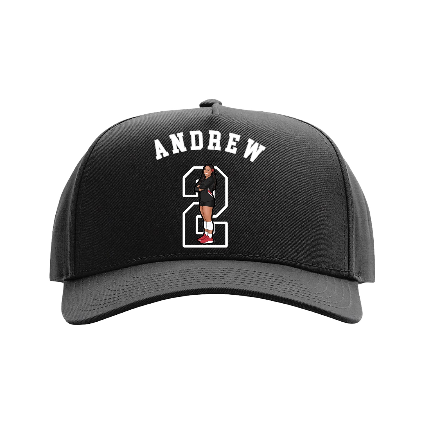 Full Fabric Five-Panel Champ Cap — Shirsey Arch in Black
