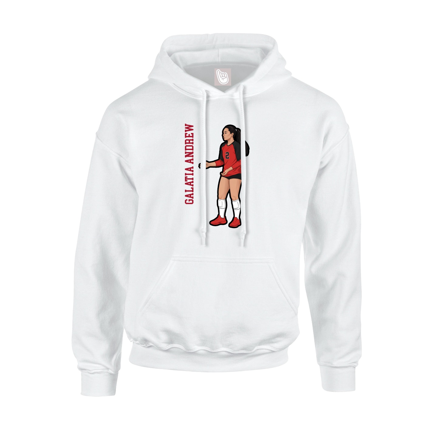 Youth Hoodie — Name Vertical in White