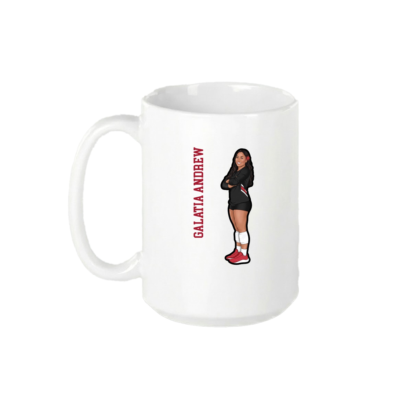 15oz Coffee Mug — Name Vertical in White