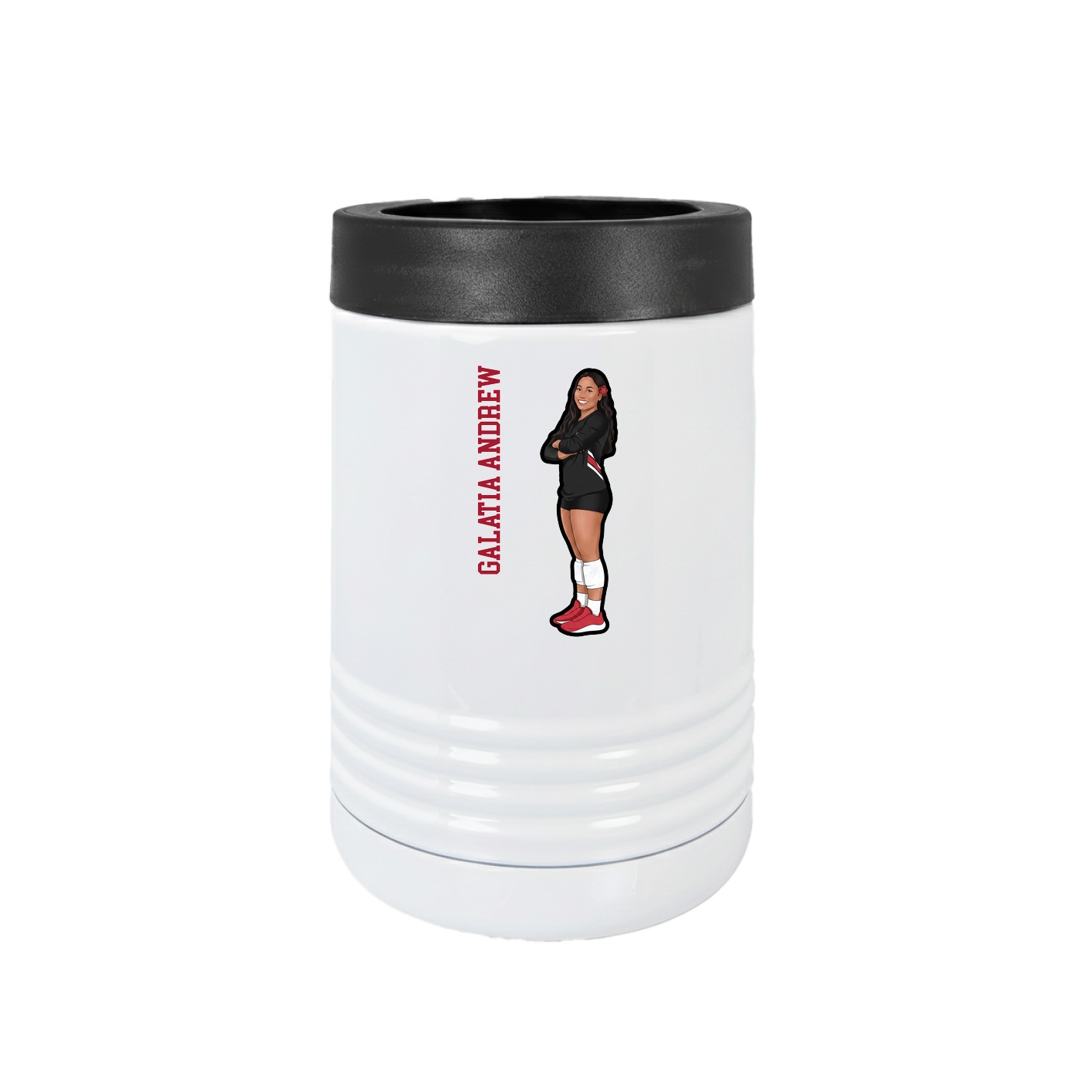 Beverage Holder — Name Vertical in White