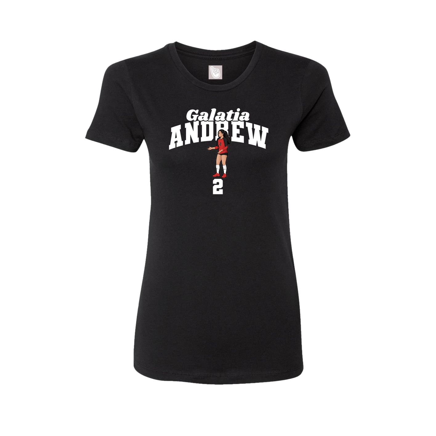 Fitted Women's Tee — Signature Arch in Black