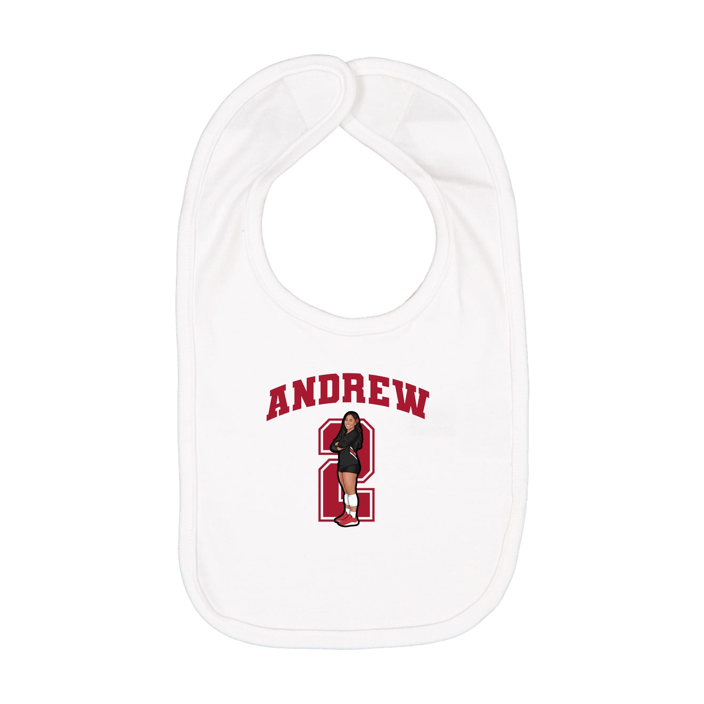 Infant Bib — Number in White