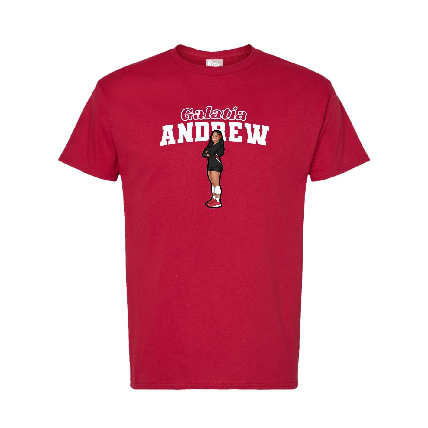 Tee — Name Arch in Crimson