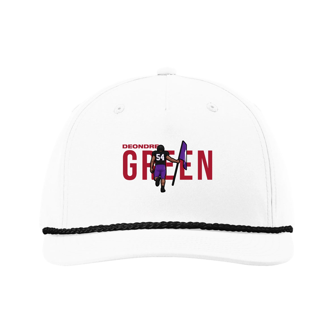 Five-Panel Classic Rope Cap — Player Name in White