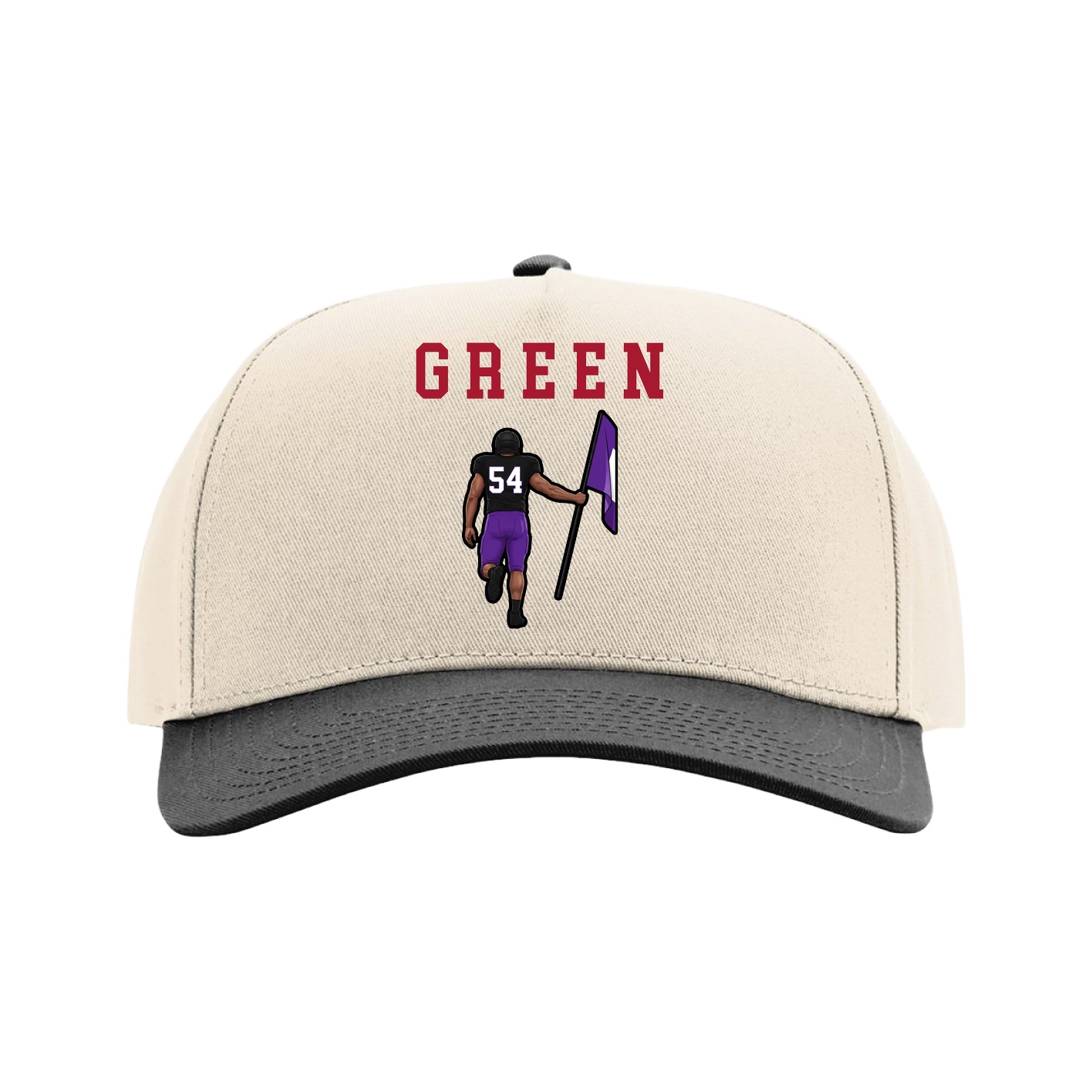 Full Fabric Five-Panel Champ Cap — Shirsey in Cream/Black