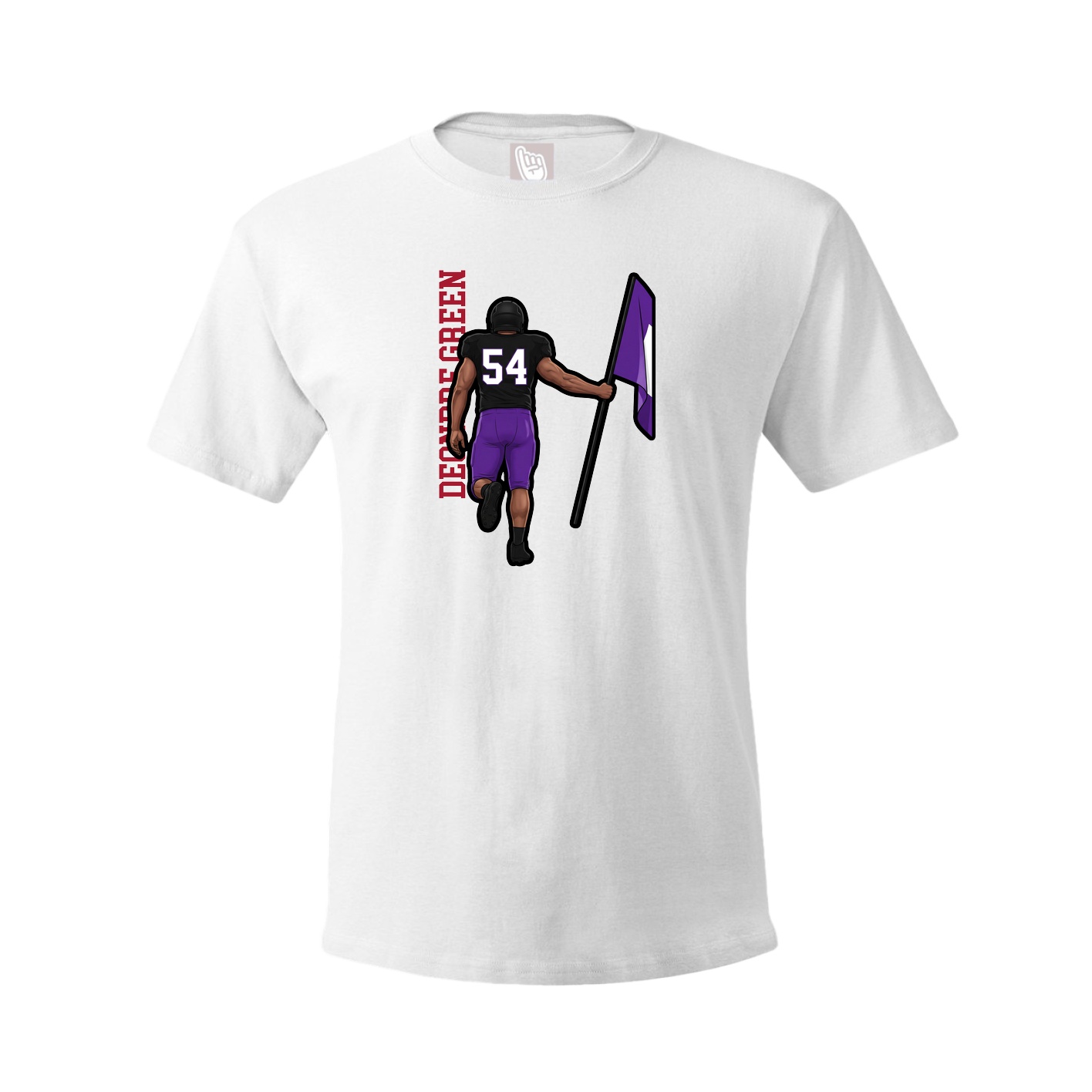 Tee — Name Vertical in White