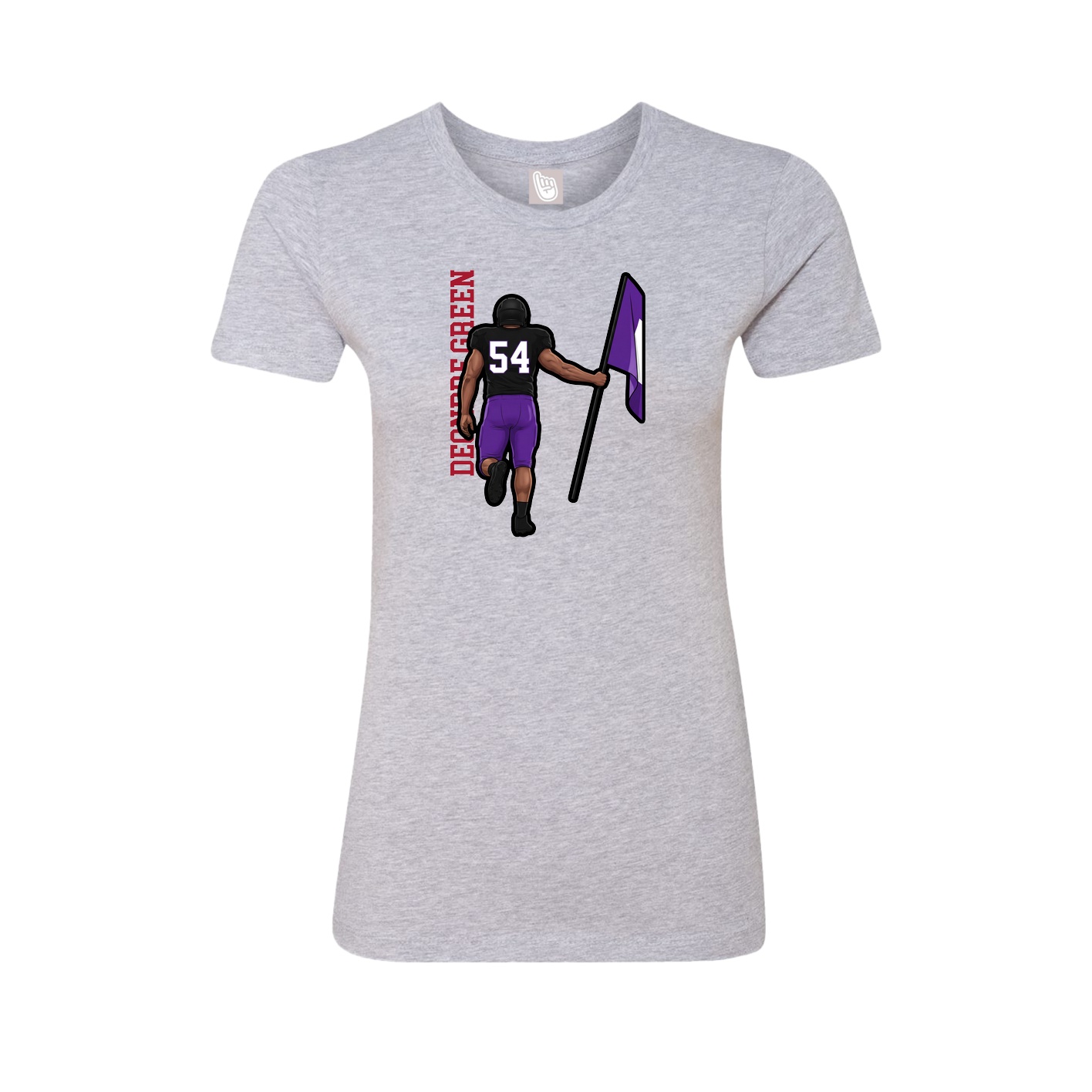 Womens Tee — Name Vertical in Grey