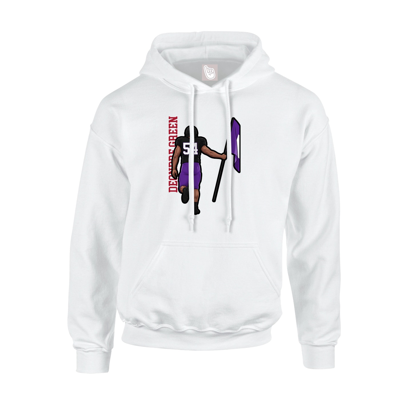 Youth Hoodie — Name Vertical in White