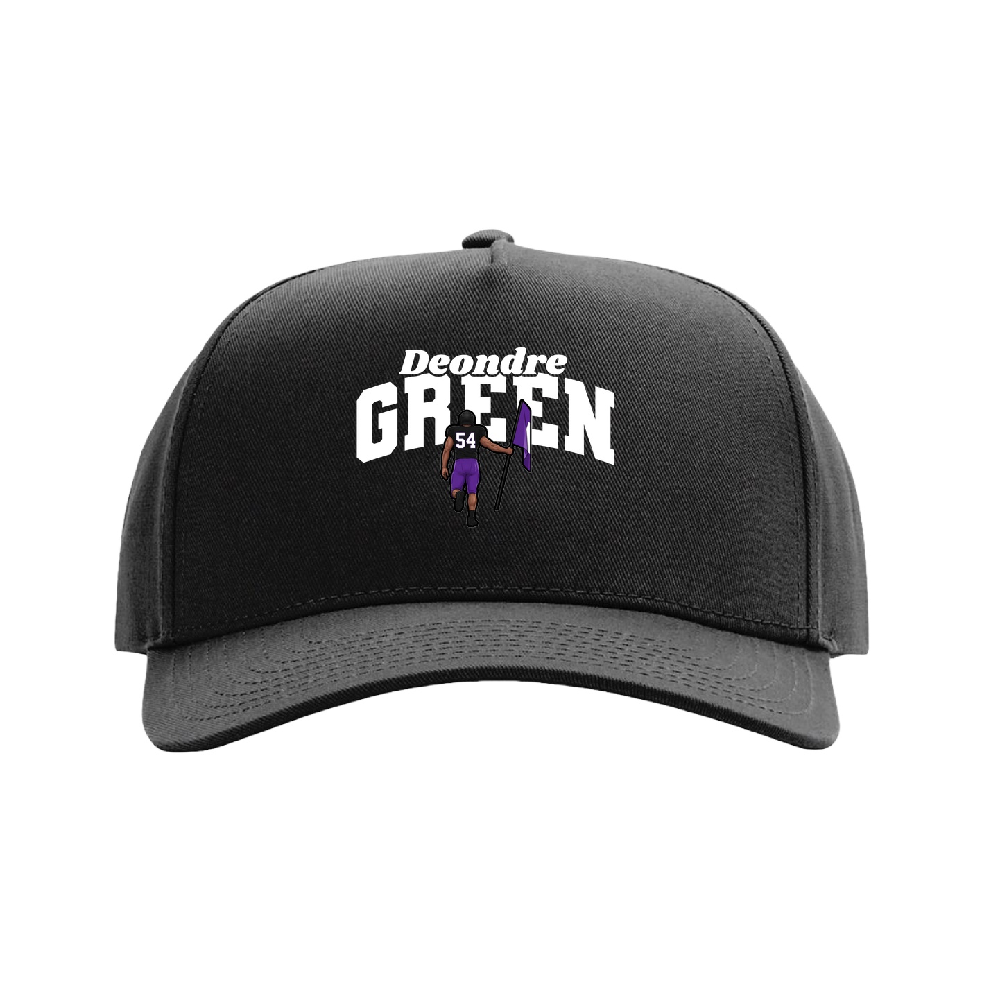 Full Fabric Five-Panel Champ Cap — Signature Arch in Black