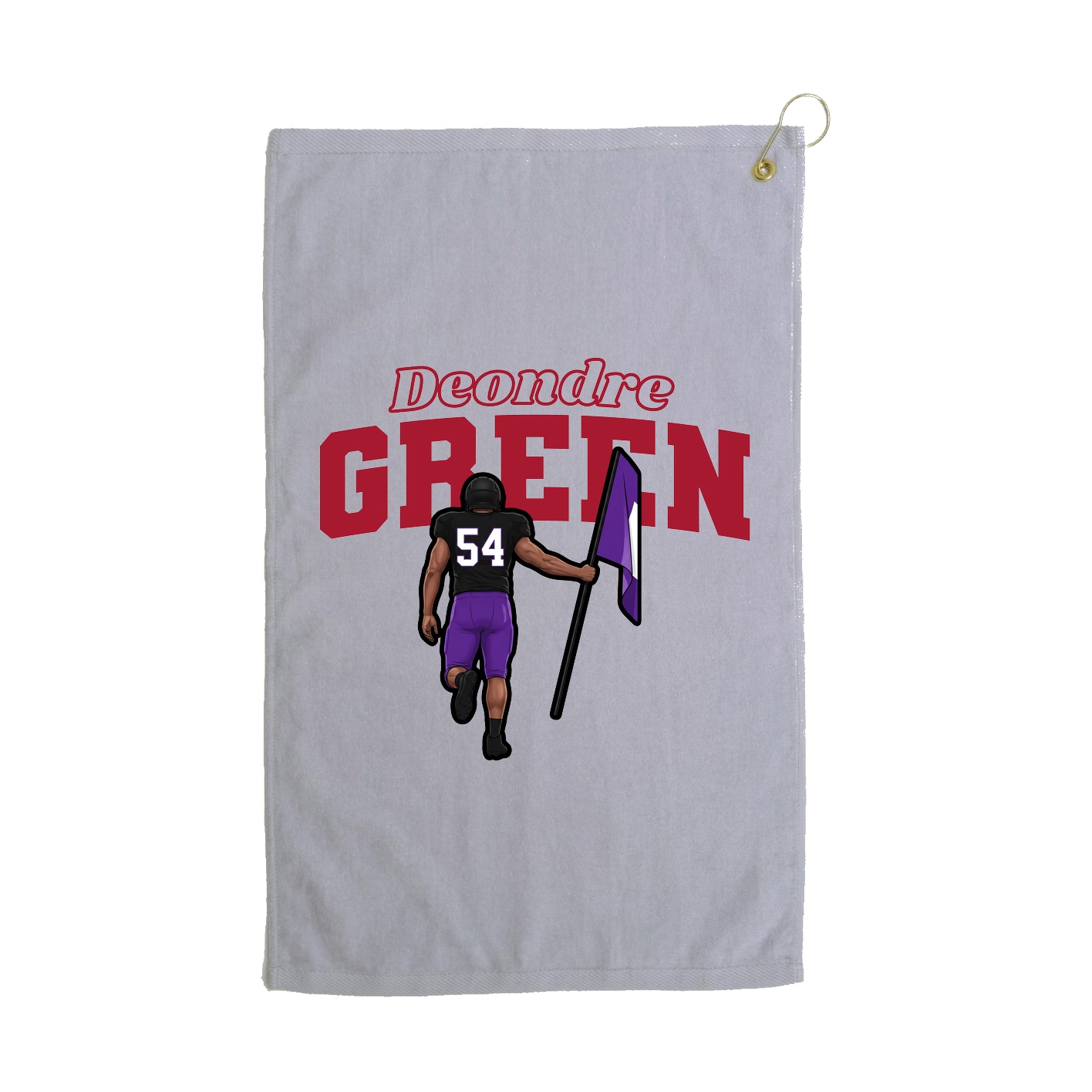 Golf Towel — Name Arch in Grey