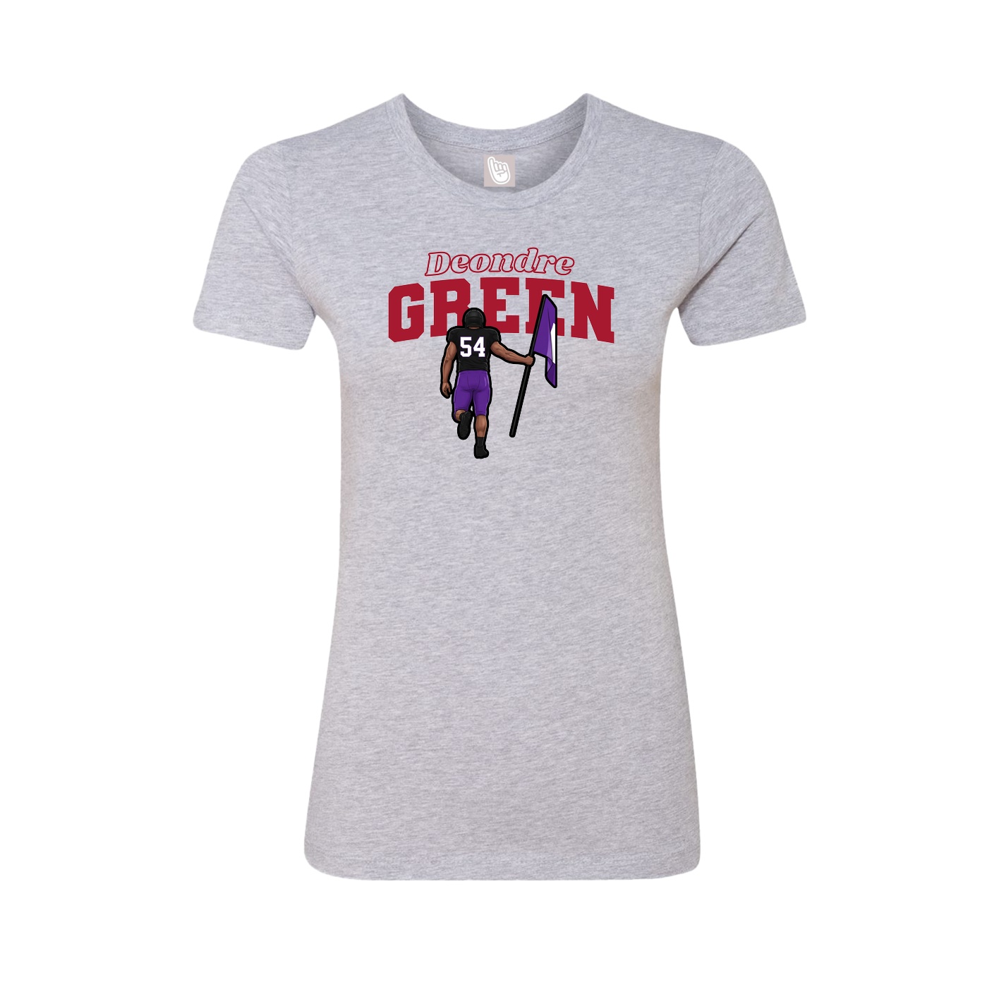 Womens Tee — Name Arch in Grey