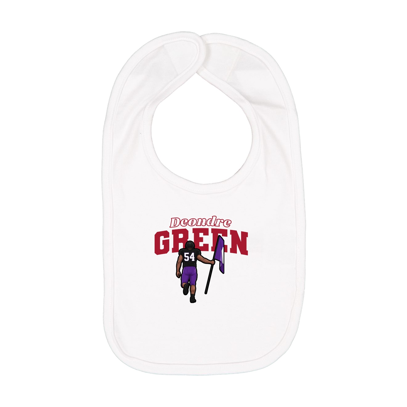 Infant Bib — Name Arch in White