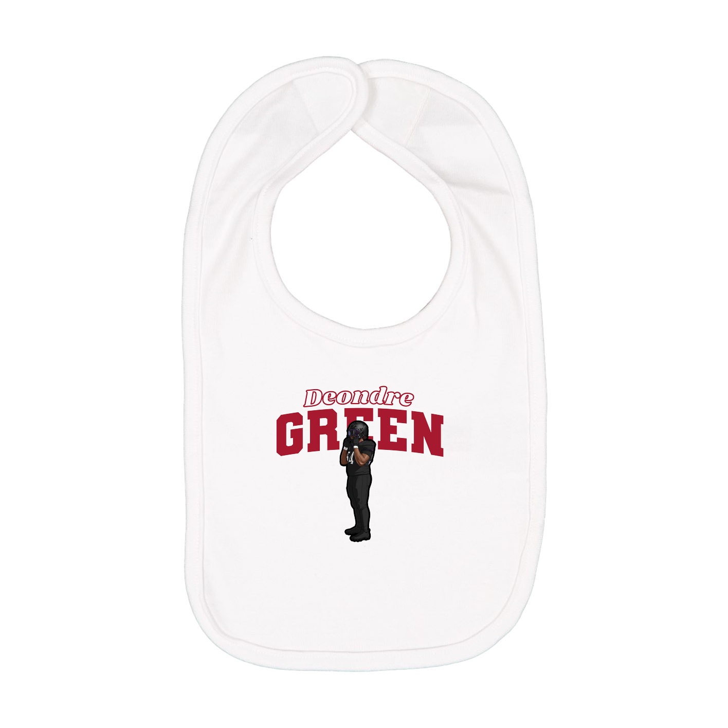 Infant Bib — Name Arch in White