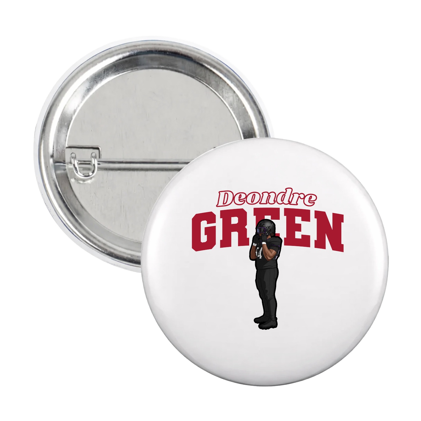Game Day Button — Name Arch in White