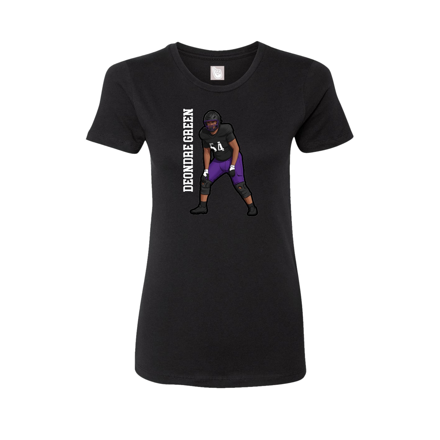 Womens Tee — Name Vertical in Black
