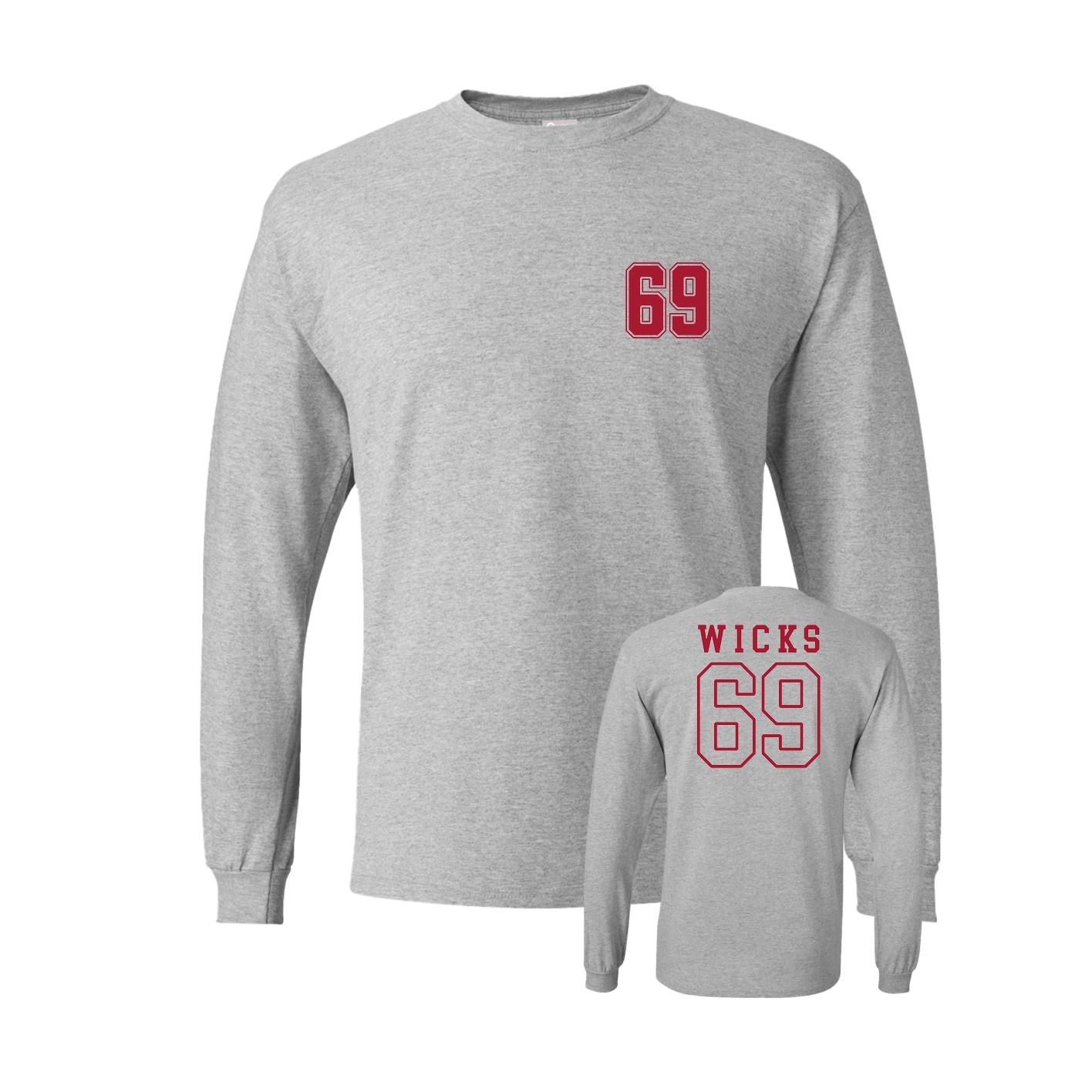 Long Sleeve Tee — Chest Back in Grey