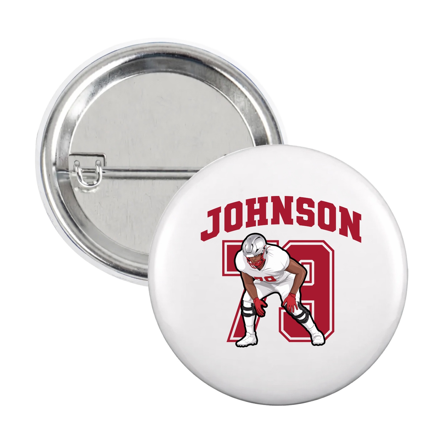 Game Day Button — Number in White