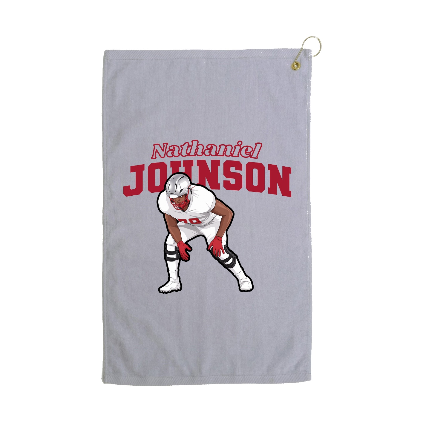 Golf Towel — Name Arch in Grey