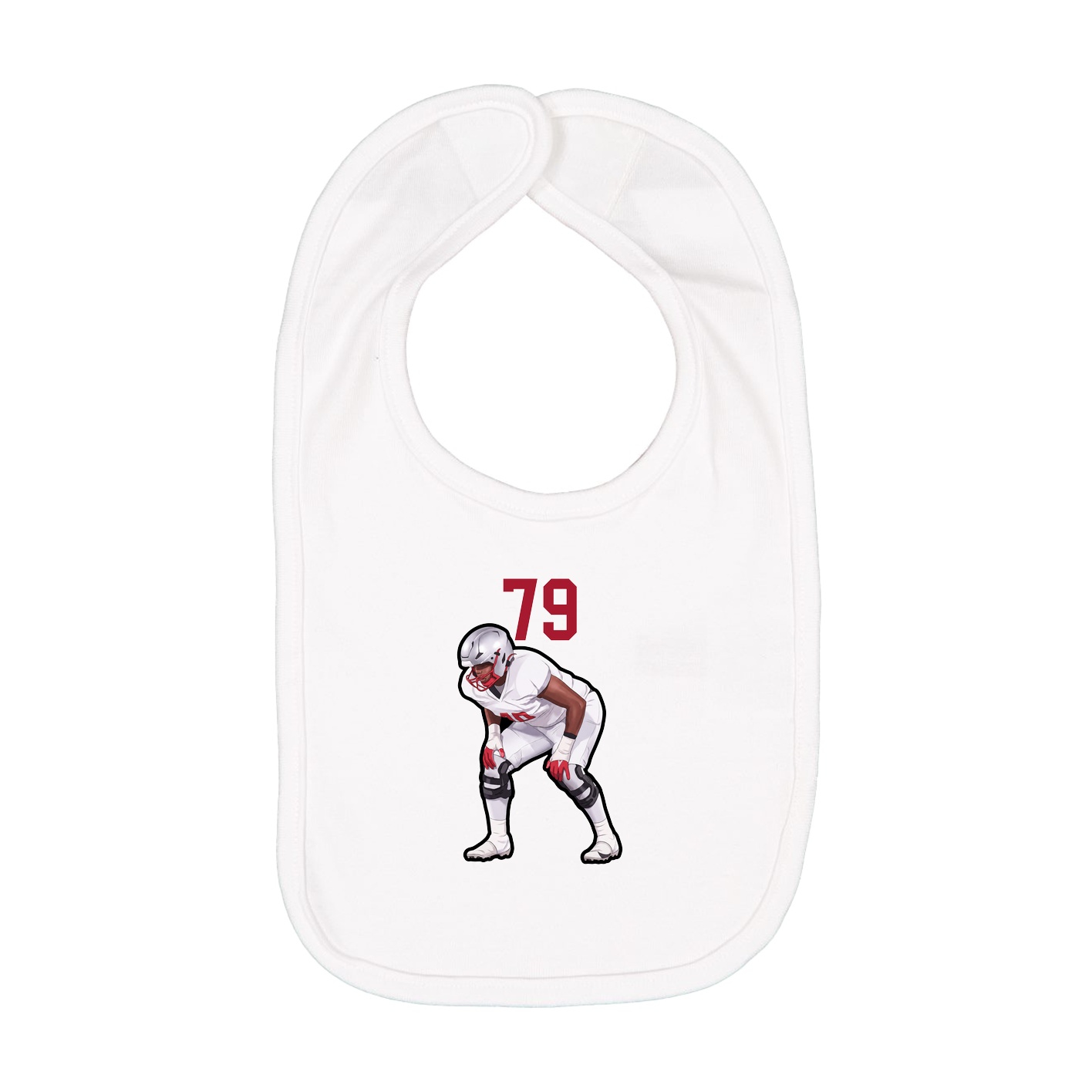 Infant Bib — Number Top in White
