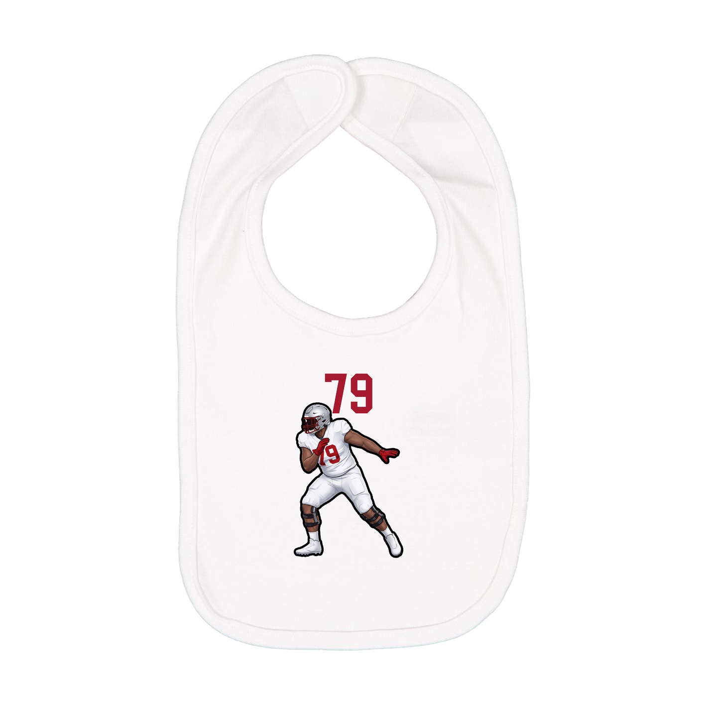 Infant Bib — Number Top in White
