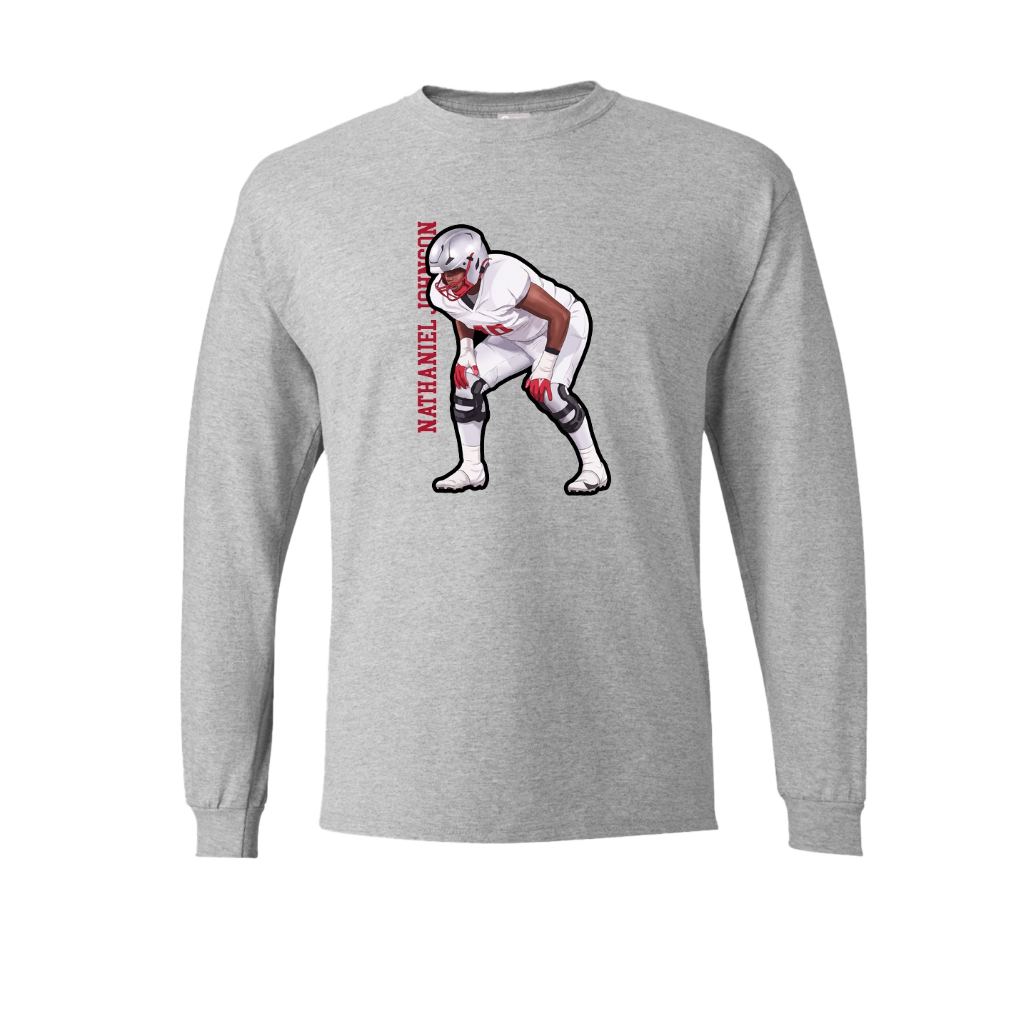 Long Sleeve Tee — Name Vertical in Grey