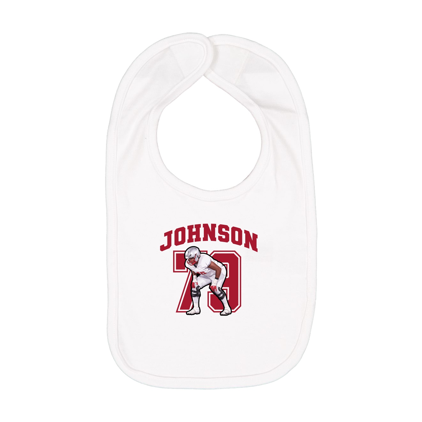 Infant Bib — Number in White