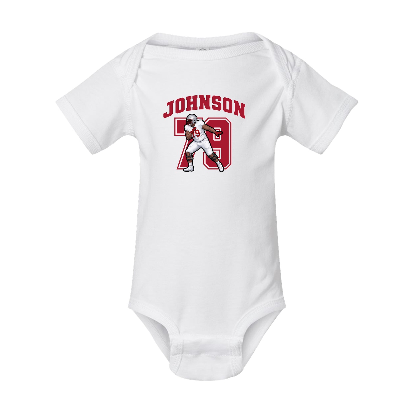 Baby Onesie — Number in White