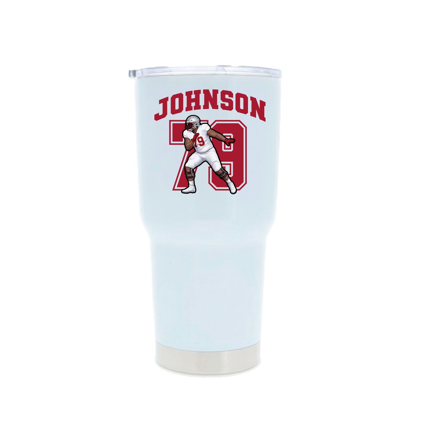 30oz Stainless Steel Tumbler — Number in White