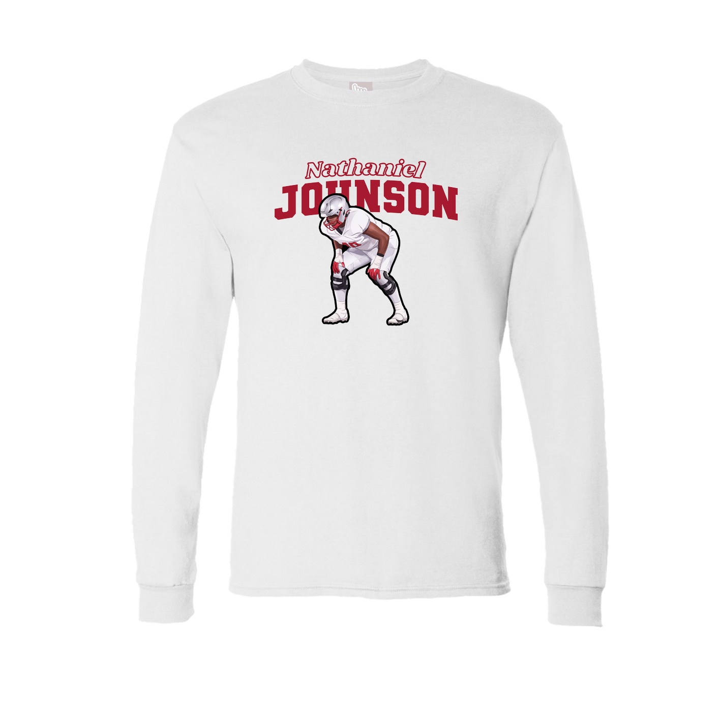 Long Sleeve Tee — Name Arch in White