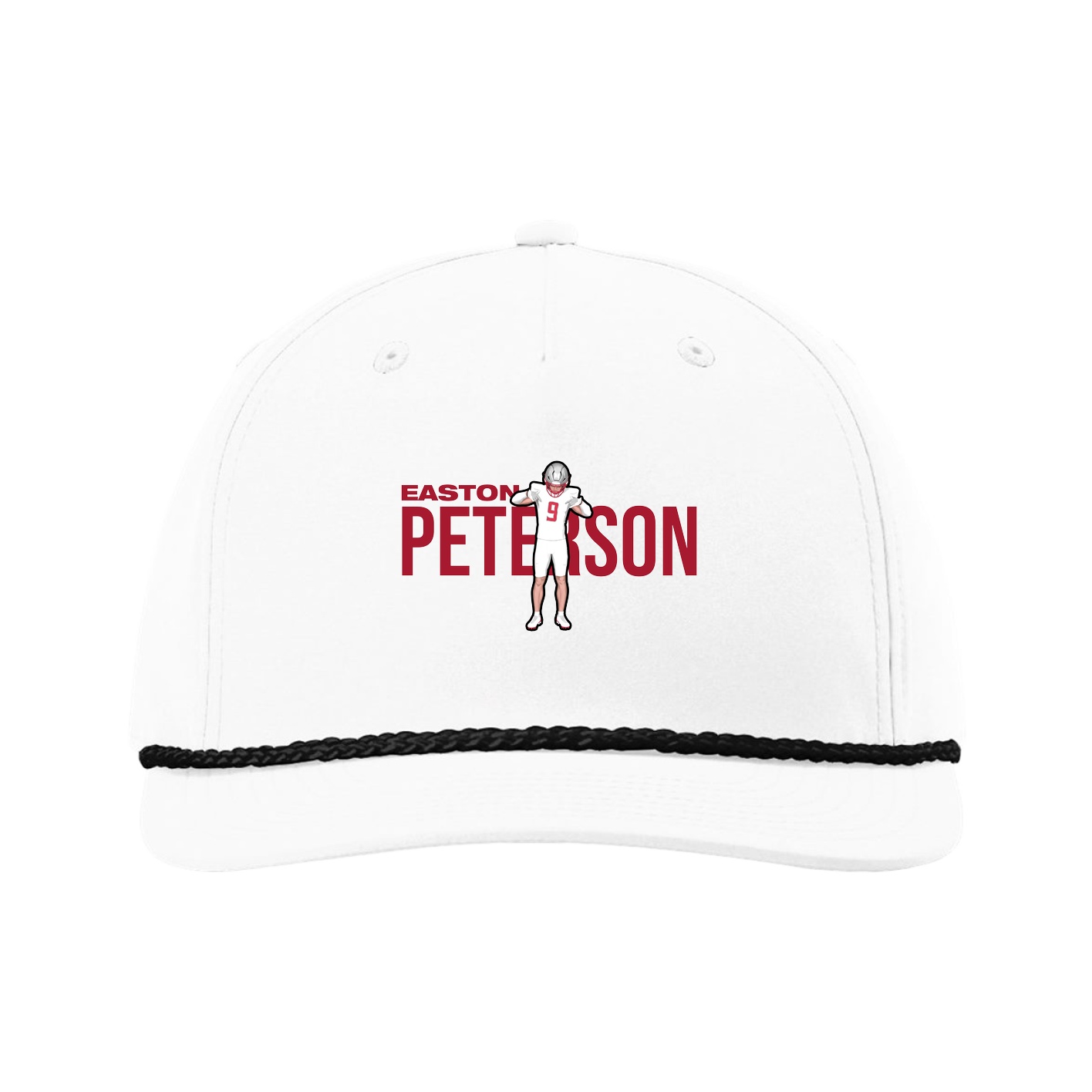 Five-Panel Classic Rope Cap — Player Name in White