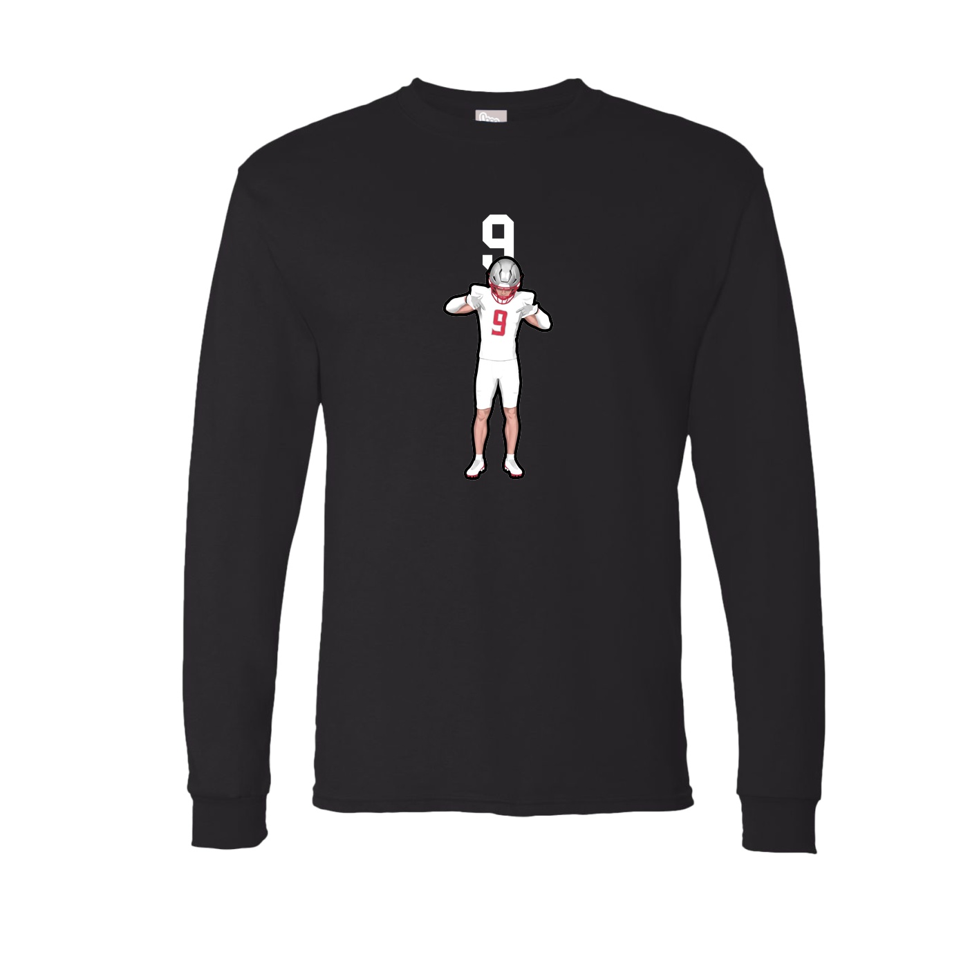 Long Sleeve Tee — Number Top in Black