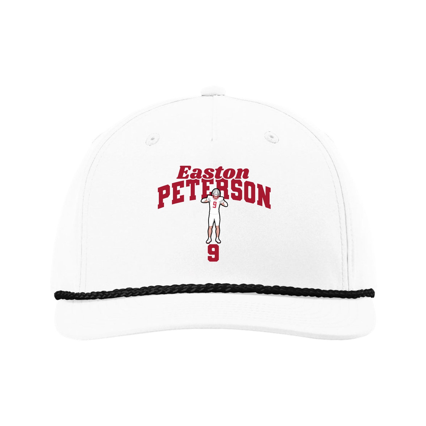 Five-Panel Classic Rope Cap — Signature Arch in White