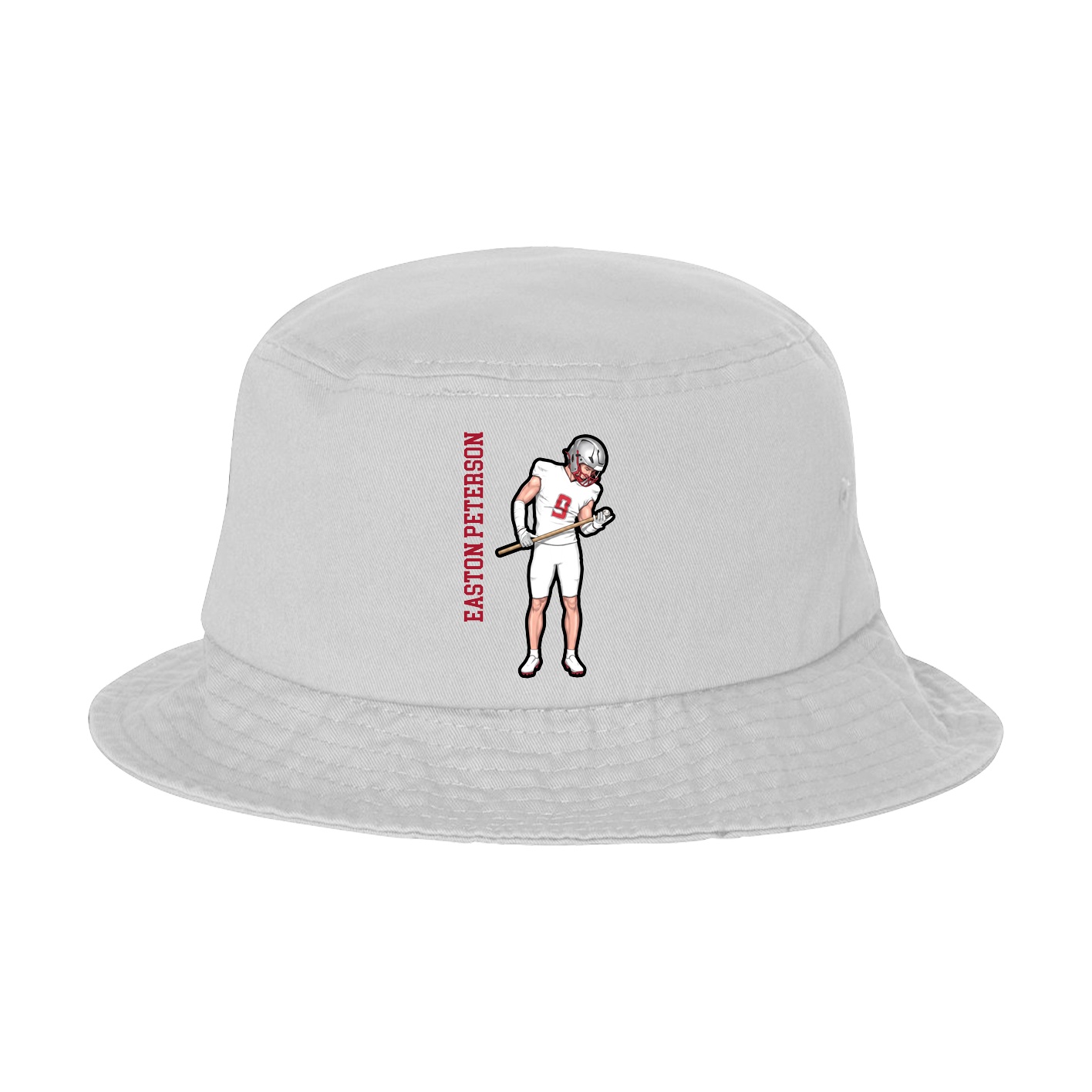 Bucket Cap — Name Vertical in White