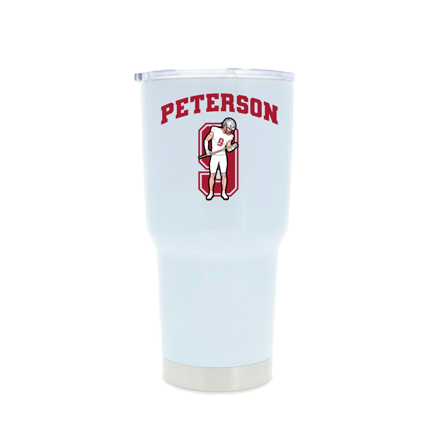 30oz Stainless Steel Tumbler — Number in White