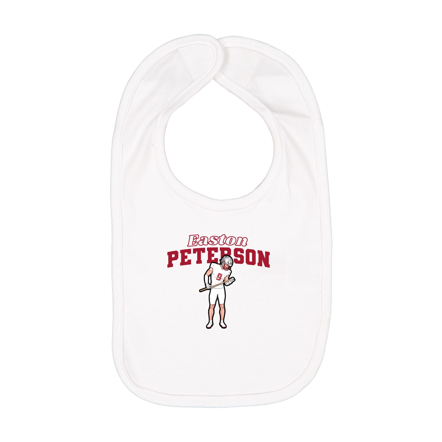 Infant Bib — Name Arch in White