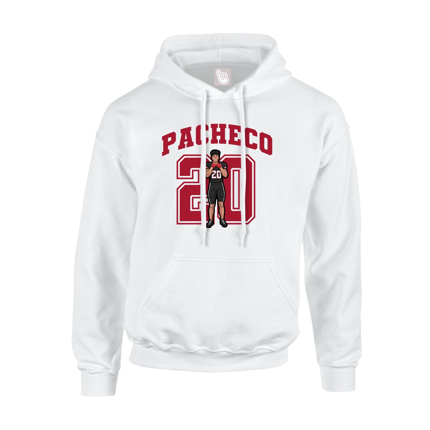 Youth Hoodie — Number in White