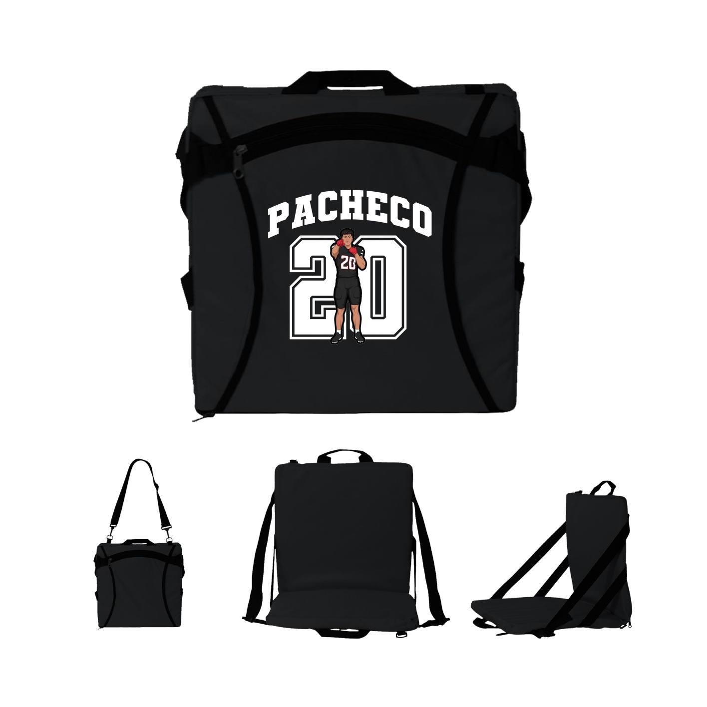 Folding Stadium Seat — Number in Black