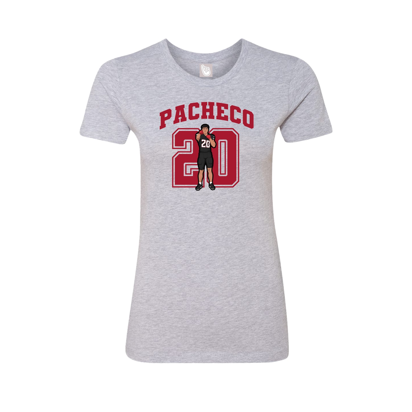 Fitted Women's Tee — Number in Grey