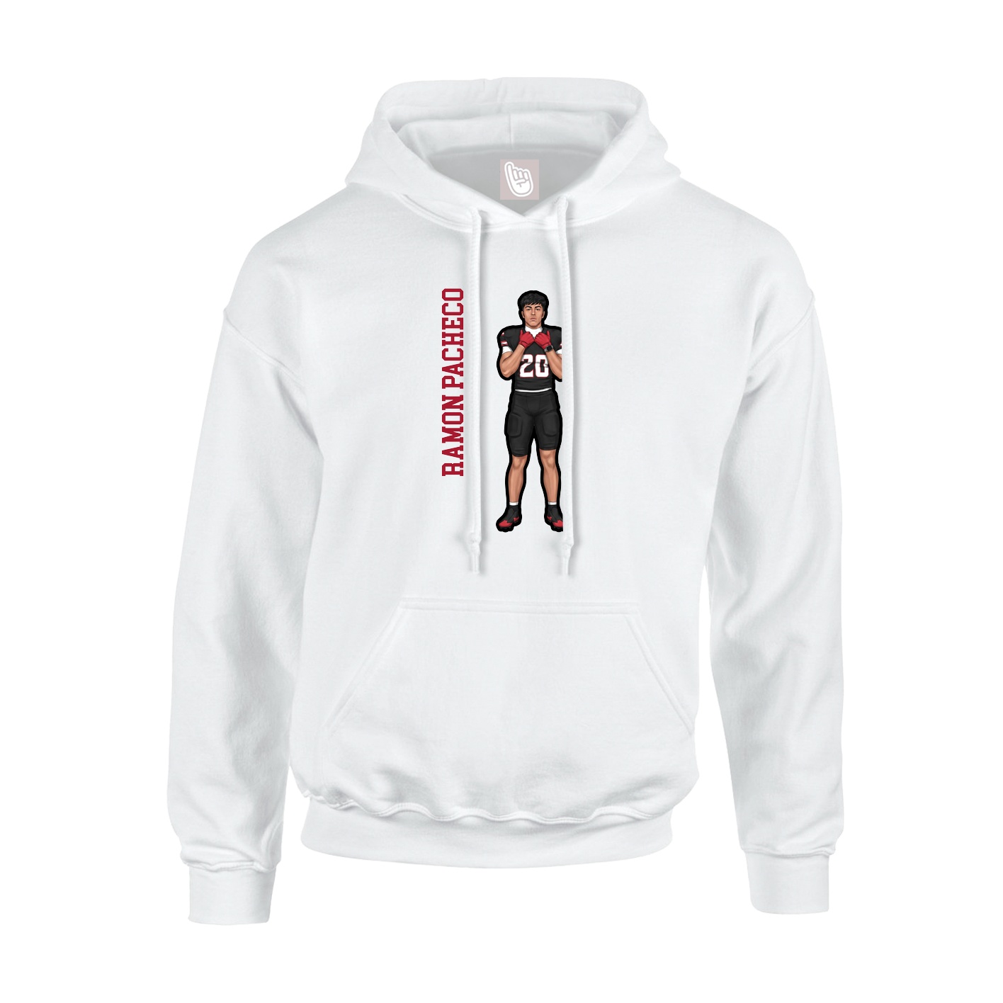 Hoodie — Name Vertical in White