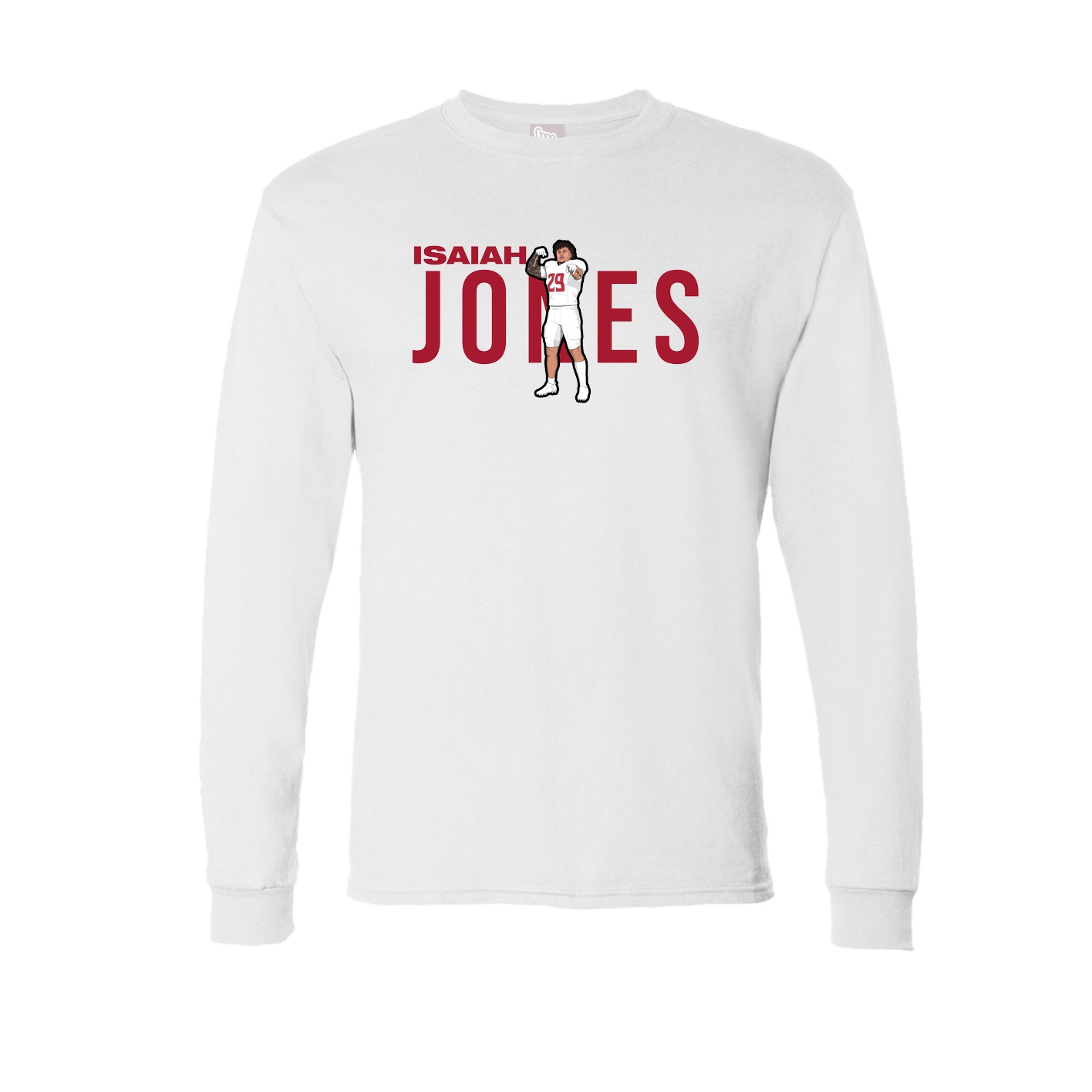 Long Sleeve Tee — Player Name in White