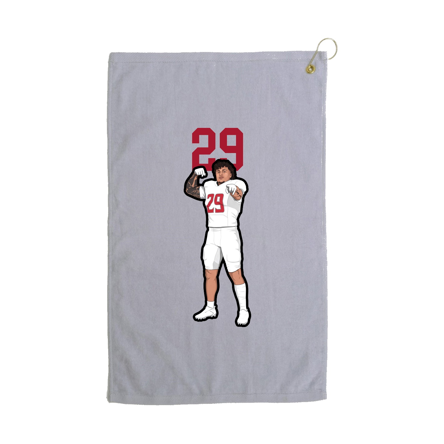 Golf Towel — Number Top in Grey