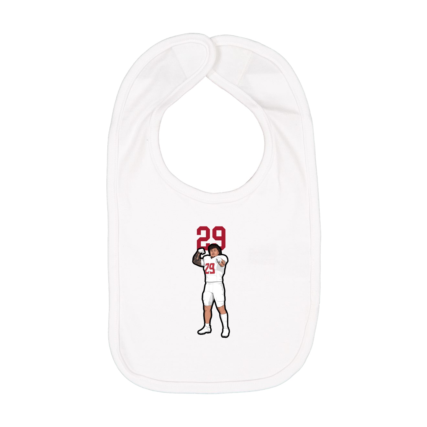 Infant Bib — Number Top in White